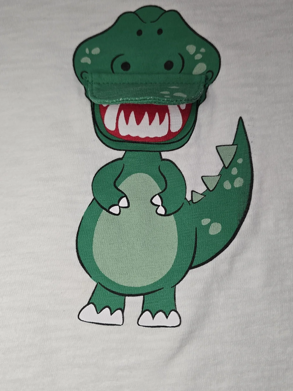 GAP Kids White T-Shirt with Green Dinosaur Graphic Soft Cotton.